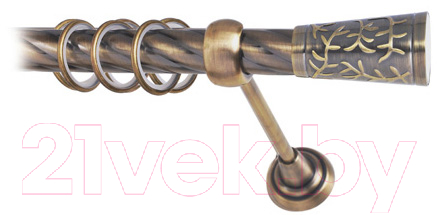 Карниз для штор Lm Decor Византия 066 1р витой 25мм (антик, 2.8м)