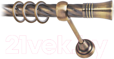 Карниз для штор Lm Decor Гиро 071 1р витой 25мм (антик, 1.6м)