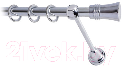 Карниз для штор Lm Decor Гиро 071 1р гладкий 25мм (хром, 1.6м)