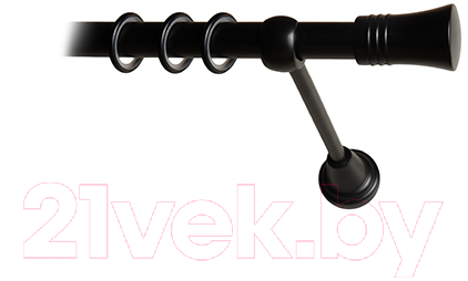 Карниз для штор Lm Decor Гиро 071 1р гладкий 25мм (черный матовый, 3.6м)