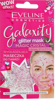 

Маска для лица гелевая Eveline Cosmetics, Galaxity Glitter Mask интенсивно разглаживающая