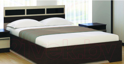 Двуспальная кровать SV-мебель Спальня Эдем 2 160x200 (дуб венге/дуб млечный)