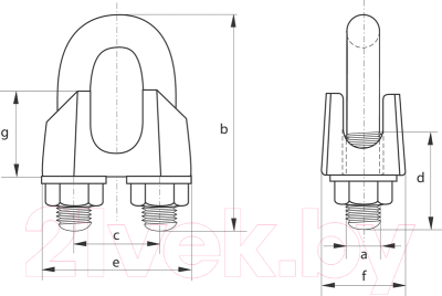 Зажим для каната ЕКТ CV501910 (80шт)