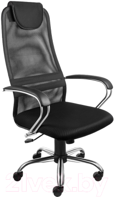 Кресло офисное Алвест AV 142 CH MK (кожзам/tw-сетка 311/455/479, черный/темно-серый)