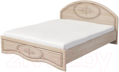 Двуспальная кровать Мебель-Неман Василиса К1-160МП (дуб беленый/патина)
