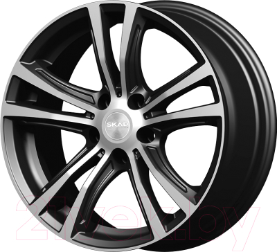 Литой диск SKAD Мюнхен 18x8" 5x114.3мм DIA 67.1мм ET 35мм Black Glossy Polished