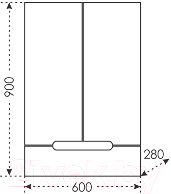 Шкаф для ванной Санта Лондон 60x90 / 424004