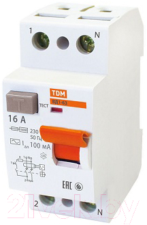 Устройство защитного отключения TDM ВД1-63-2P-50А-30мА / SQ0203-0016