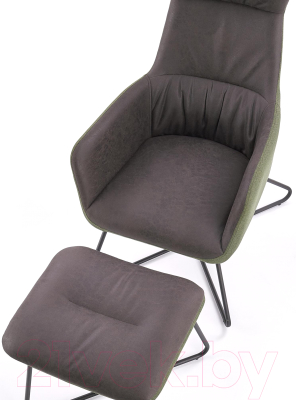 Комплект мягкой мебели Halmar Tinto с подставкой для ног (темно-серый/темно-зеленый/черный)