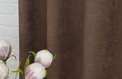 Шторы Delfa СШД-050 Flowers Shinil/106 (160x270, шоколад)