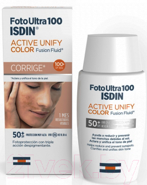 Эмульсия для лица Isdin Foto Ultra 100 Active Unify Fusion Fluid Sin Color SPF50+ (50мл)