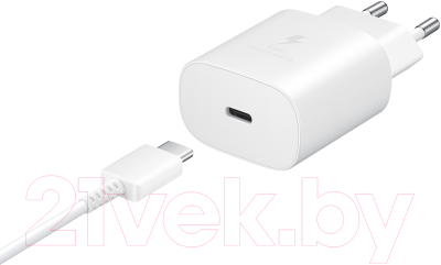 Зарядное устройство сетевое Samsung USB Type-C Power Delivery / EP-TA800XWEGRU (белый)