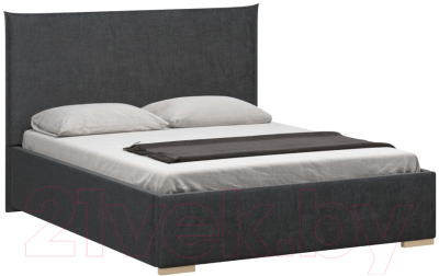 Двуспальная кровать Woodcraft Ницца 160 вариант 7 (искусственная шерсть/грифельно серый)