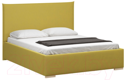 Двуспальная кровать Woodcraft Ницца 160 Вариант 9 (горчичный велюр)
