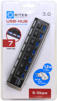 USB-хаб 5bites HB37-303PBK