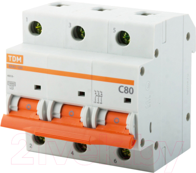 Выключатель автоматический TDM ВА 47-100 3Р 40А (C) 10кА / SQ0207-0073