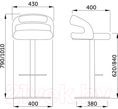 Изображение товара Стул барный AksHome Bruno (черный/хром)