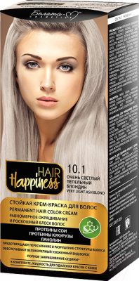 Крем-краска для волос Белита-М Happiness стойкая тон №10.1 (очень светлый пепельный блондин)