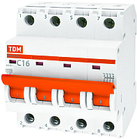 Выключатель автоматический TDM ВА 47-29 4Р 25А (C) 4.5кА / SQ0206-0127 -