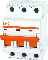 Выключатель автоматический TDM ВА 47-29 3Р 63А (D) 4.5кА / SQ0206-0179 - 