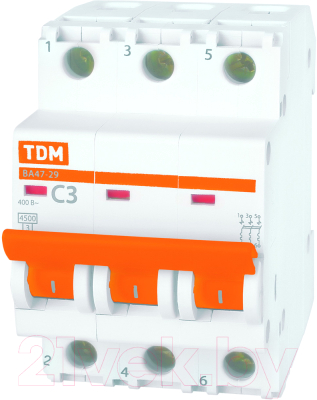 Выключатель автоматический TDM ВА 47-29 3Р 4А (C) 4.5кА / SQ0206-0103