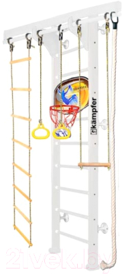 Детский спортивный комплекс Kampfer Wooden Ladder Wall Basketball Shield (жемчужный/белый, стандарт)