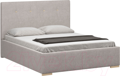 Двуспальная кровать Woodcraft Валенсия 160 вариант 4 с ПМ (искусственная шерсть/топленое молоко)