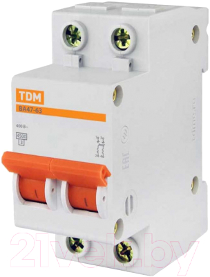 Выключатель автоматический TDM ВА 47-63 2Р 6А (C) 4.5кА / SQ0218-0026