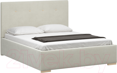 Двуспальная кровать Woodcraft Валенсия 160 вариант 6 (белый бархат)