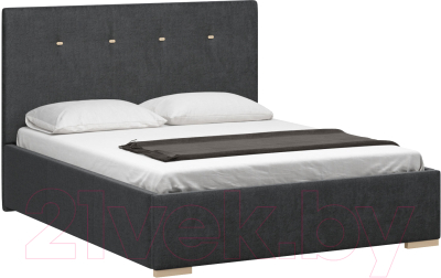 Двуспальная кровать Woodcraft Валенсия 160 вариант 11 (искусственная шерсть/грифельно-серый)