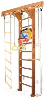 Детский спортивный комплекс Kampfer Wooden Ladder Wall Basketball Shield (3м, ореховый/белый)