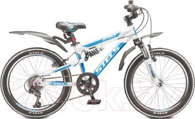Детский велосипед STELS Pilot 290 (бело-синий) - общий вид