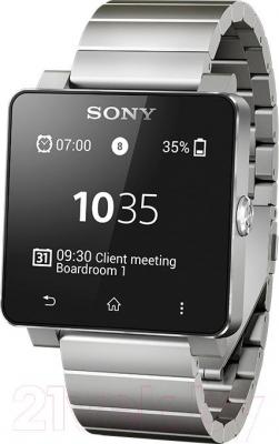 Умные часы Sony SmartWatch 2  (серебристый) - общий вид