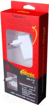 Зарядное устройство сетевое Ritmix RM-218 - в упаковке