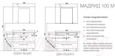 Тумба для ванной Акватон Мадрид 100 М (1A127903MA940)