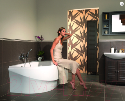 Шкаф с зеркалом для ванной Cersanit Mocca 71 S544-001 (венге) - в интерьере 3