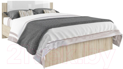 Полуторная кровать ДСВ Софи СКР 1400.1 (сонома/белый глянец)
