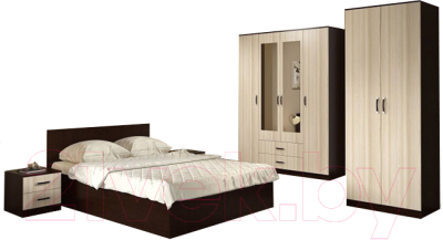 Комплект мебели для спальни ДСВ Ронда 2 (венге/беленый дуб)