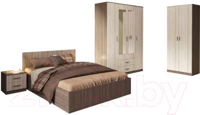 Комплект мебели для спальни ДСВ Ронда 2 (ясень темный/ясень светлый)