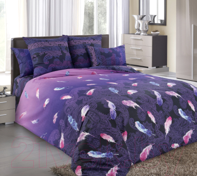 Комплект постельного белья Моё бельё Дуновение 2 (фиолетовый)