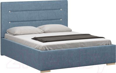 Двуспальная кровать Woodcraft Рона 160 вариант 3 (искусственная шерсть/васильковый)