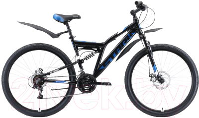 Велосипед STARK Jumper 27.1 FS D 2020 (16, черный/голубой/белый)