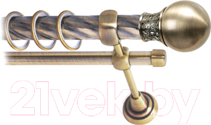 Карниз для штор Lm Decor Тифани 037 2р витой 25/16мм (антик, 3.6м)