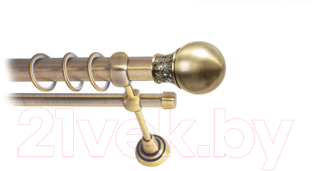 Карниз для штор Lm Decor Тифани 037 2р гладкий 25/16мм (антик, 4м)
