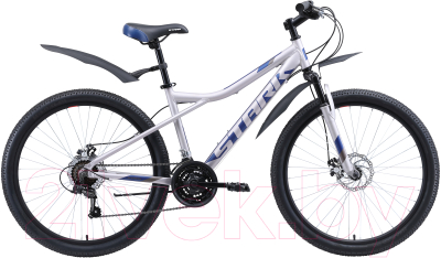 Велосипед STARK Slash 26.1 D 2020 (14.5, серый/голубой)