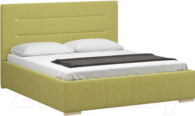 Полуторная кровать Woodcraft Рона 140 вариант 6 (оливковая рогожка)