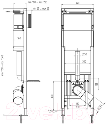 Инсталляция для унитаза Ани Пласт Компакт WC1310