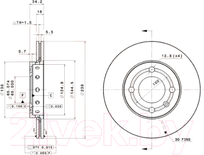 

Тормозной диск Brembo, 09679914