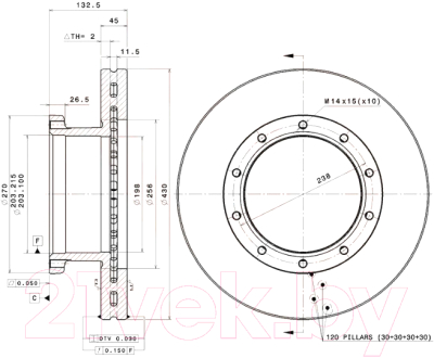

Тормозной диск Brembo, 09738030