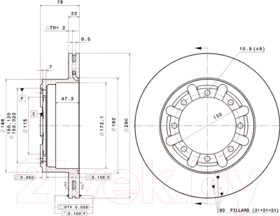 Тормозной диск Brembo 09726320